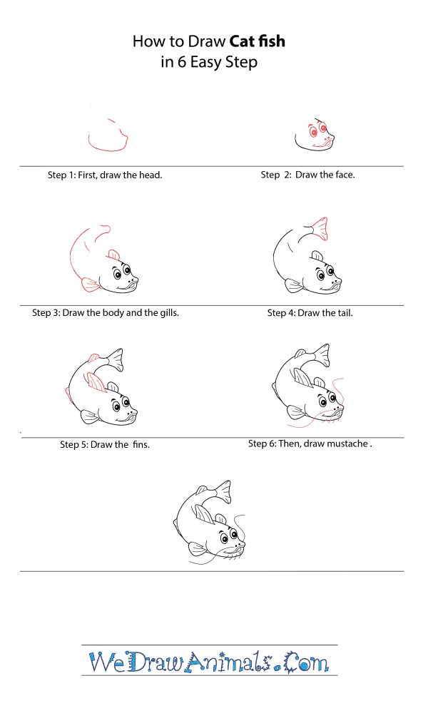 How to Draw a Cartoon Catfish - Step-by-Step Tutorial
