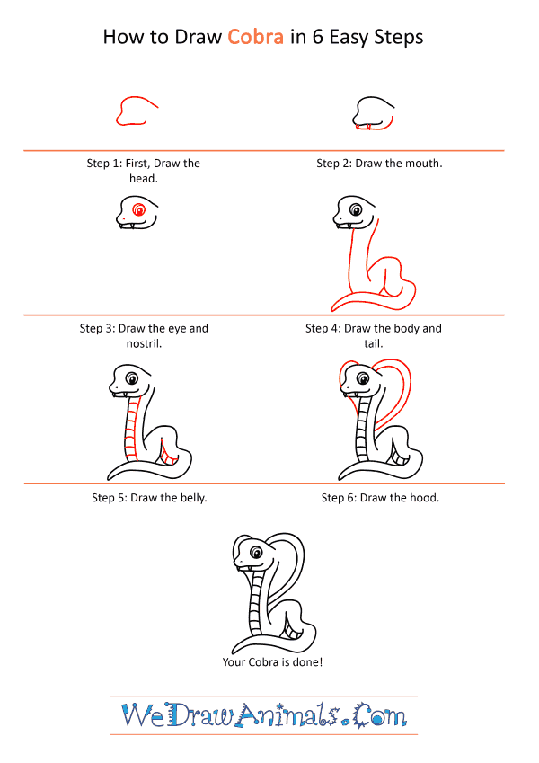 How to Draw a Cartoon Cobra - Step-by-Step Tutorial