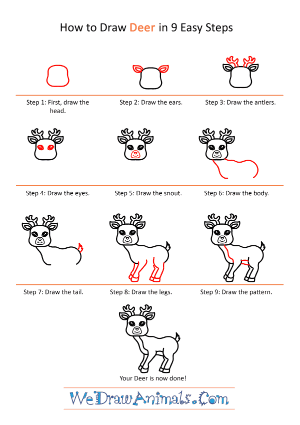 How to Draw a Cartoon Deer - Step-by-Step Tutorial