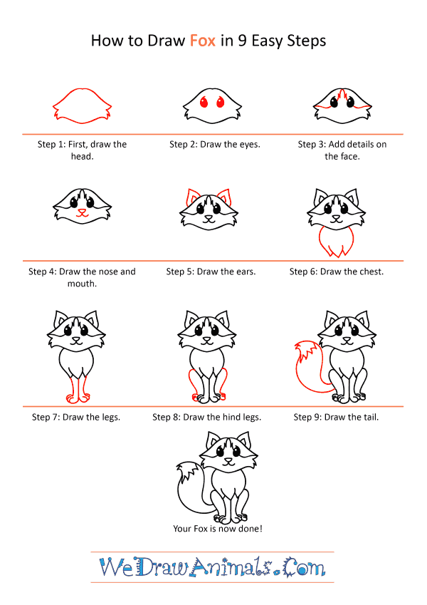 How to Draw a Cartoon Fox - Step-by-Step Tutorial