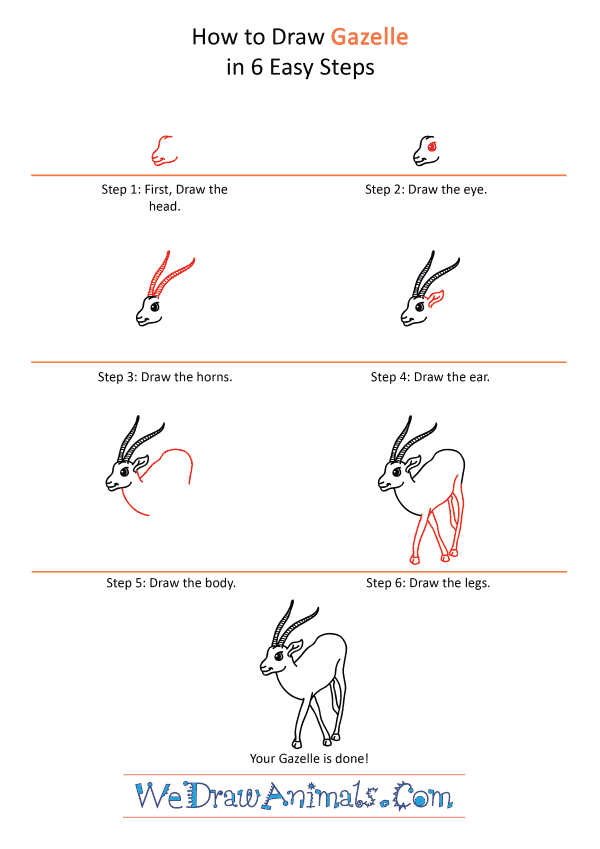 How to Draw a Cartoon Gazelle - Step-by-Step Tutorial