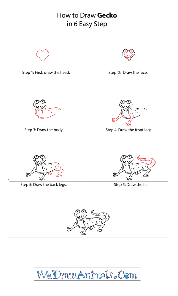 How to Draw a Cartoon Gecko - Step-by-Step Tutorial