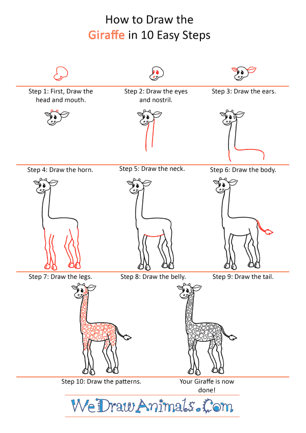 How to Draw a Cartoon Giraffe - Step-by-Step Tutorial