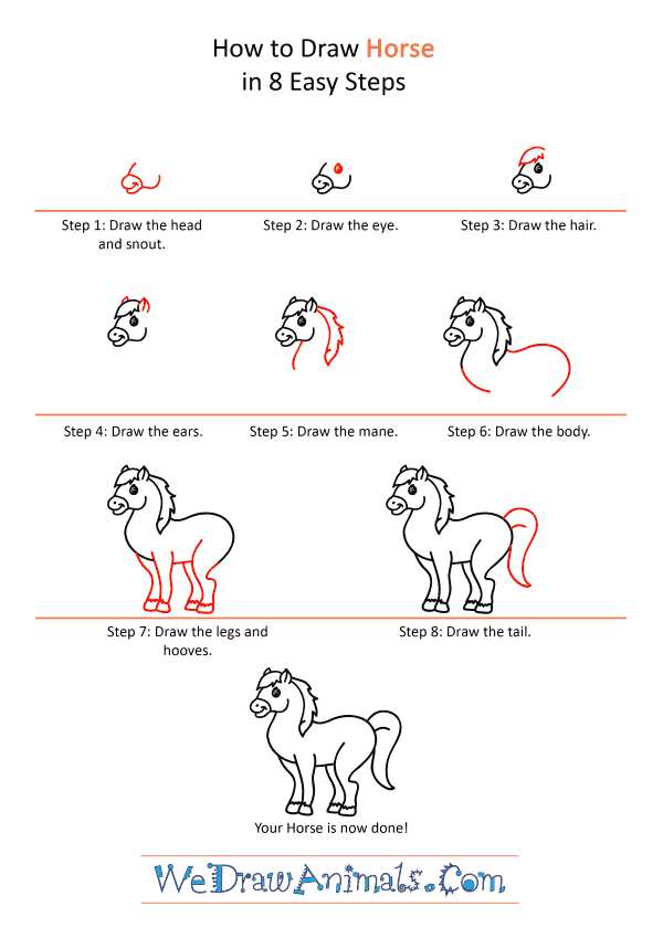 How to Draw a Cartoon Horse - Step-by-Step Tutorial