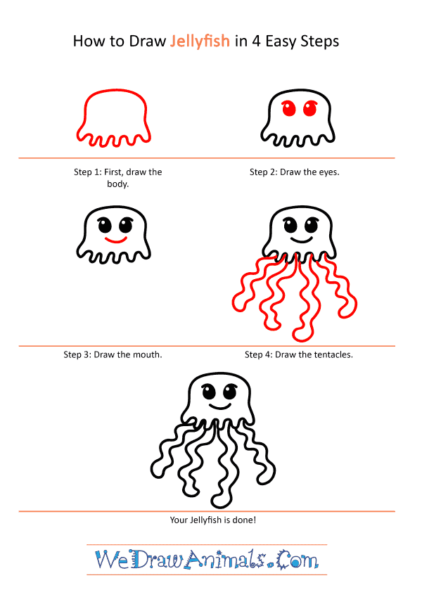 How to Draw a Cartoon Jellyfish - Step-by-Step Tutorial