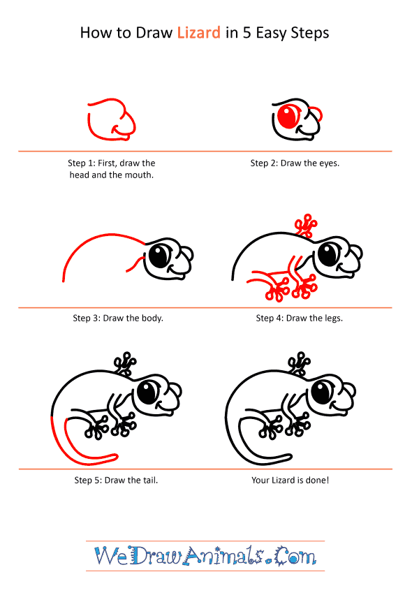 How to Draw a Cartoon Lizard - Step-by-Step Tutorial