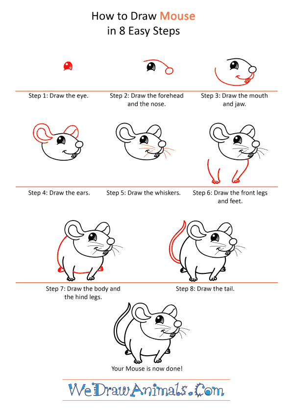 How to Draw a Cartoon Mouse - Step-by-Step Tutorial