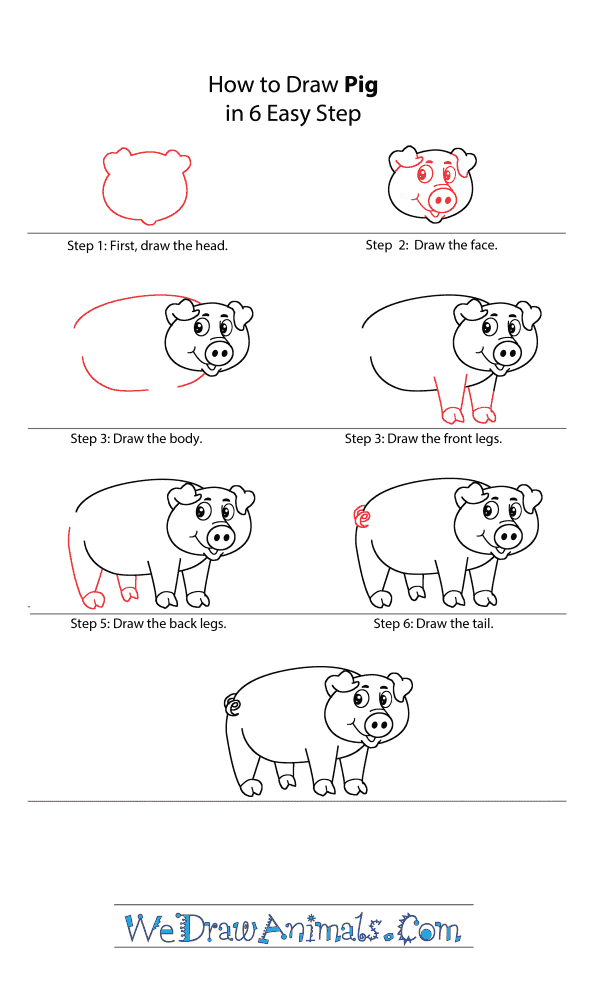 How to Draw a Cartoon Pig - Step-by-Step Tutorial