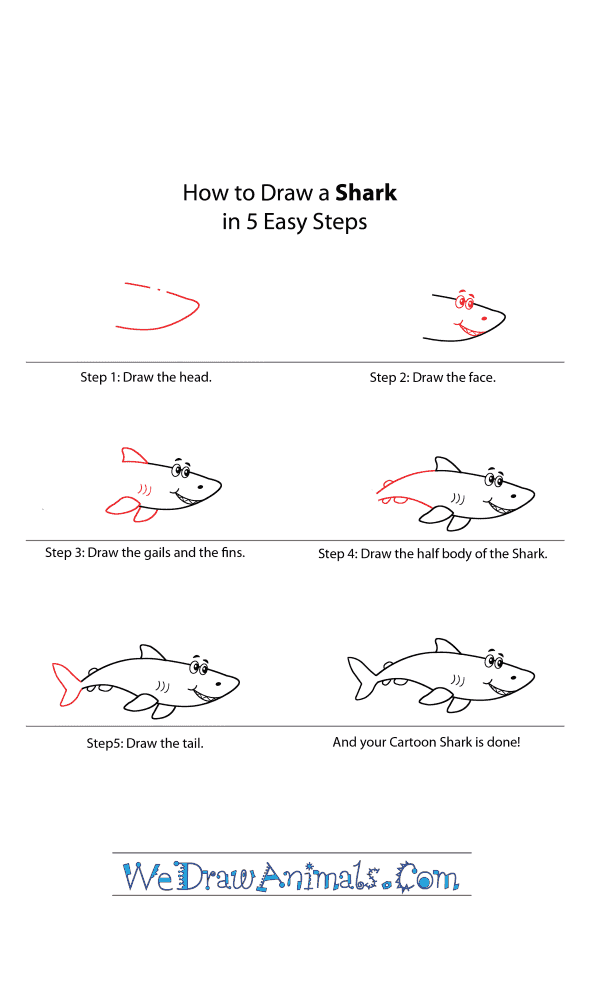 How to Draw a Cartoon Shark - Step-by-Step Tutorial