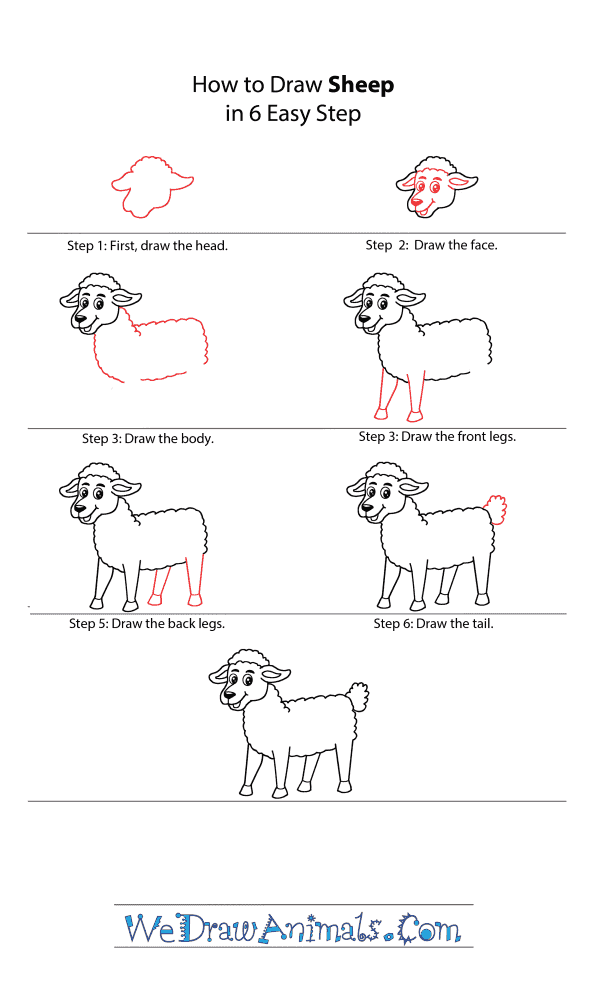 How to Draw a Cartoon Sheep - Step-by-Step Tutorial