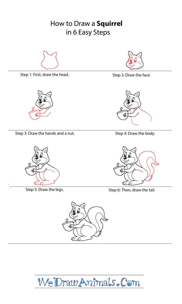 How to Draw a Cartoon Squirrel - Step-by-Step Tutorial