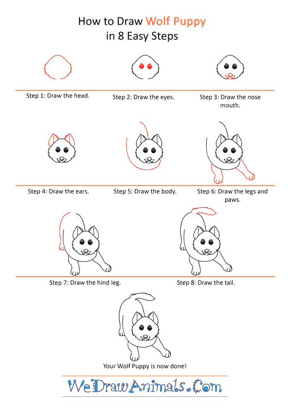 how to draw an anime wolf pup step by step