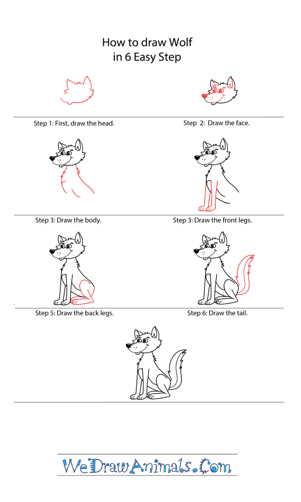 Cartoon Wolf Drawing - How To Draw A Cartoon Wolf Step By Step