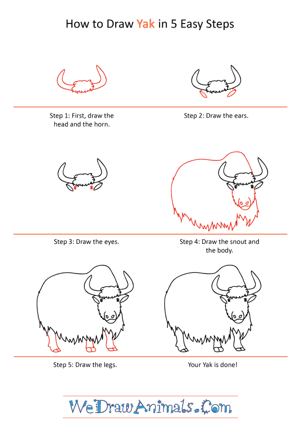 How to Draw a Cartoon Yak - Step-by-Step Tutorial