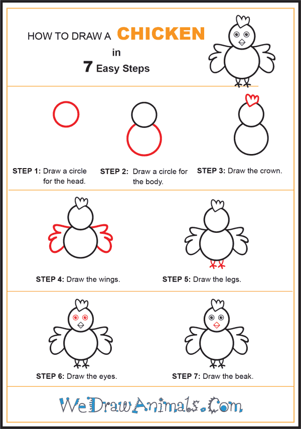 How to Draw a Chicken for Kids - Step-by-Step Tutorial