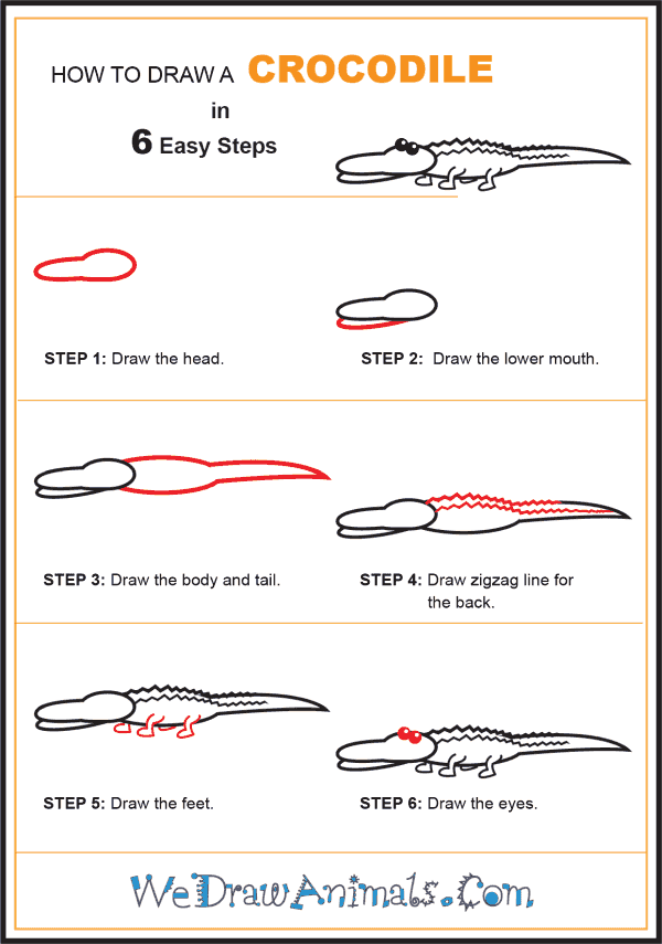 How to Draw a Crocodile for Kids - Step-by-Step Tutorial