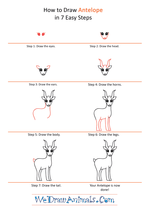 How to Draw a Cute Antelope - Step-by-Step Tutorial