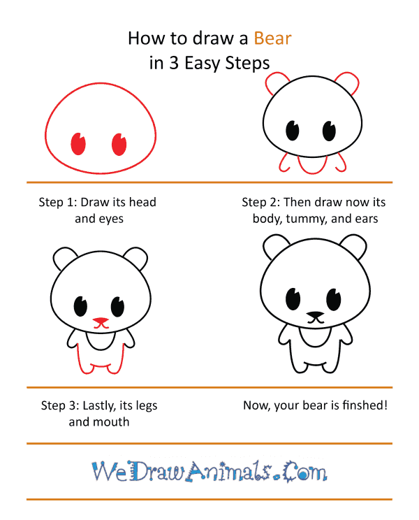 How to Draw a Cute Bear - Step-by-Step Tutorial