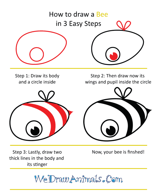 How to Draw a Cute Bee - Step-by-Step Tutorial