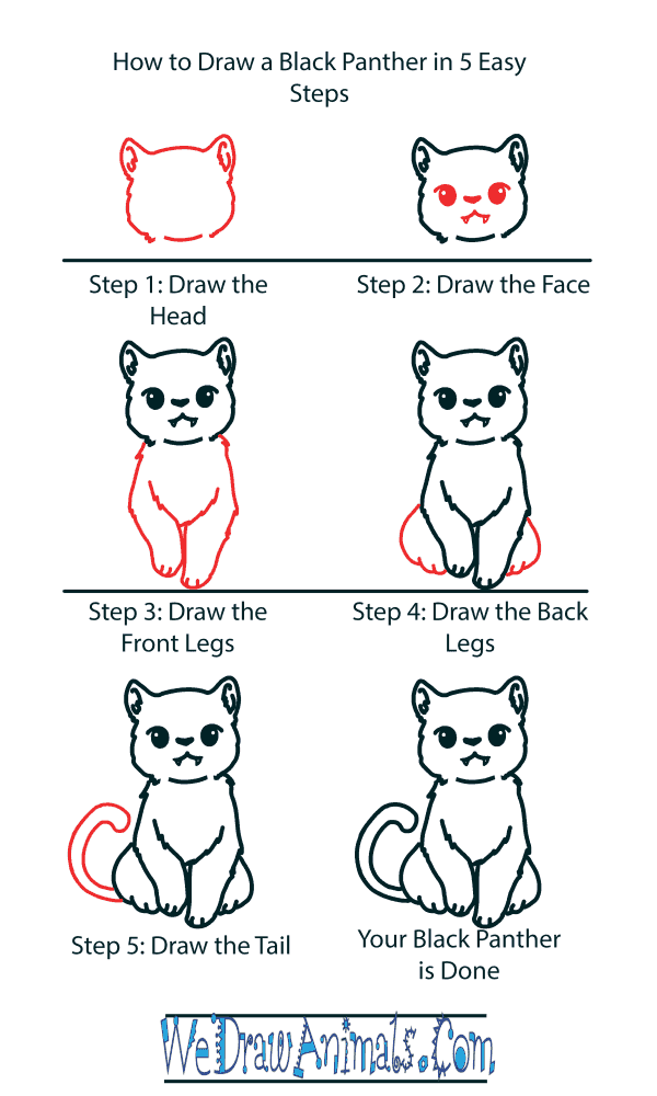 How to Draw a Cute Black Panther - Step-by-Step Tutorial