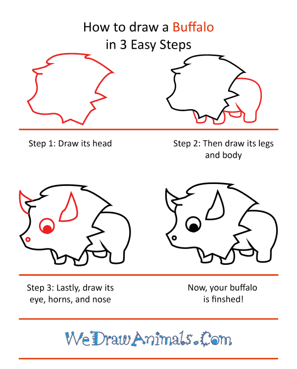 How to Draw a Cute Buffalo - Step-by-Step Tutorial