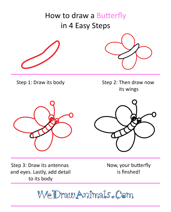 How to Draw a Cute Butterfly - Step-by-Step Tutorial