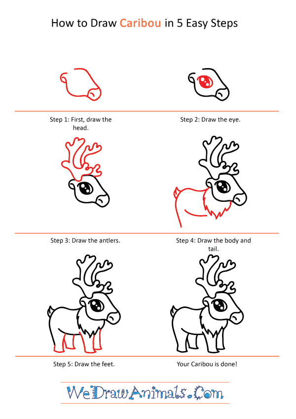 How to Draw a Cute Caribou - Step-by-Step Tutorial