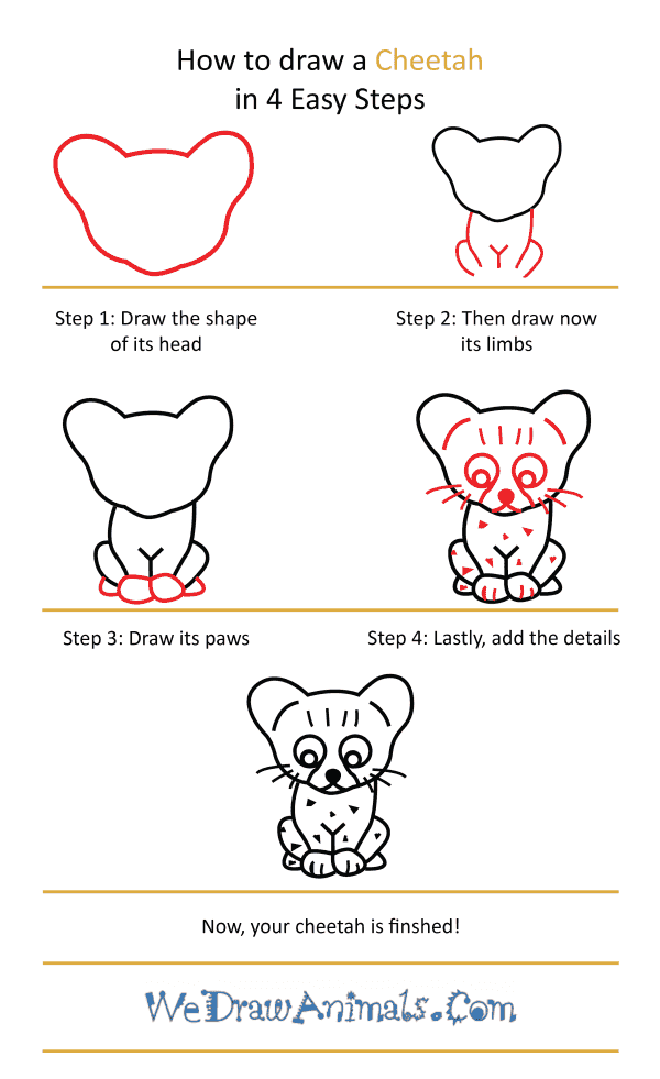 How to Draw a Cute Cheetah - Step-by-Step Tutorial