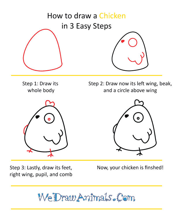How to Draw a Cute Chicken - Step-by-Step Tutorial