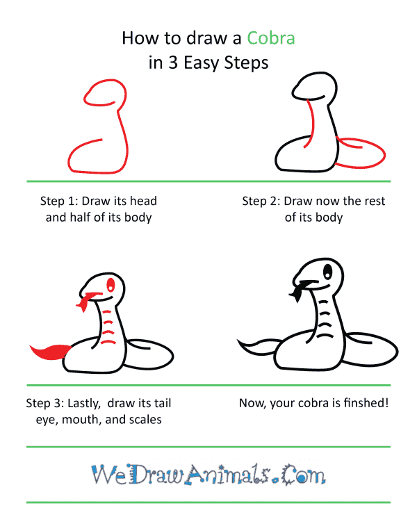 How to Draw a Cute Cobra - Step-by-Step Tutorial