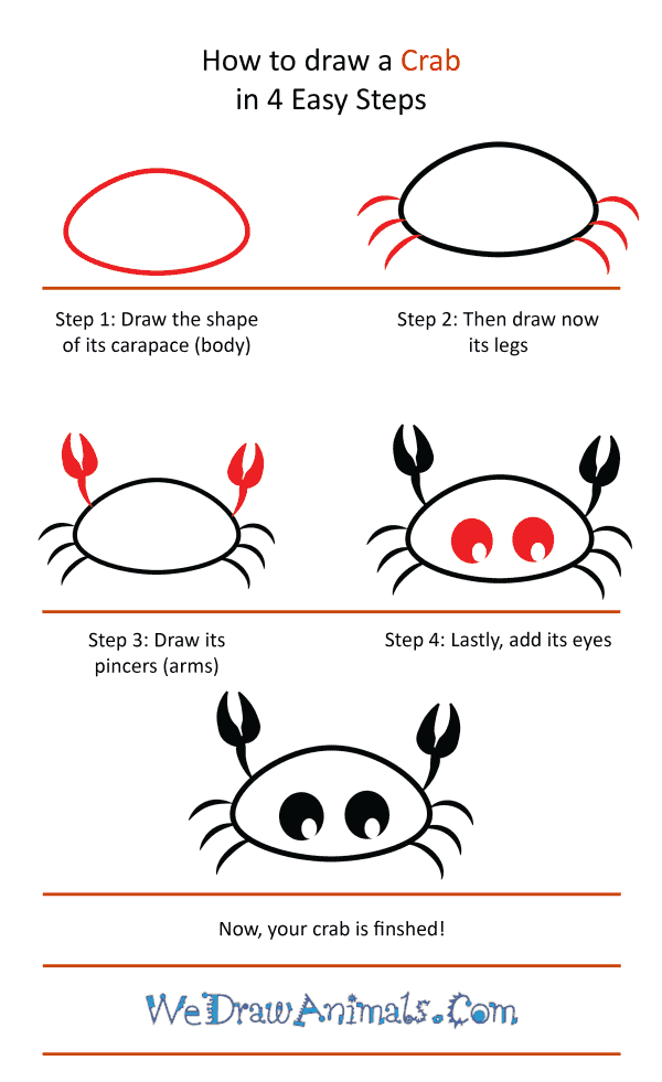 How to Draw a Cute Crab - Step-by-Step Tutorial