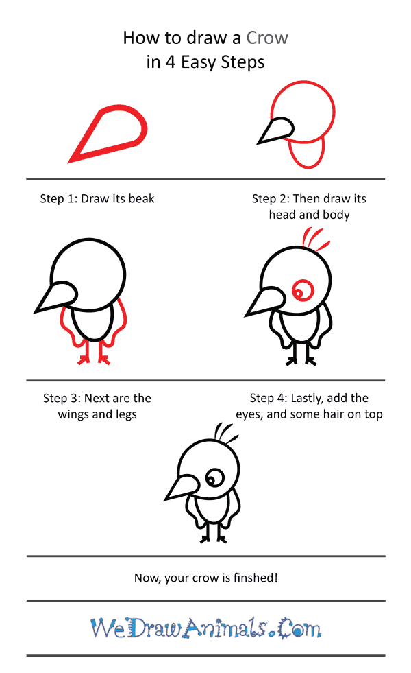 How to Draw a Cute Crow - Step-by-Step Tutorial