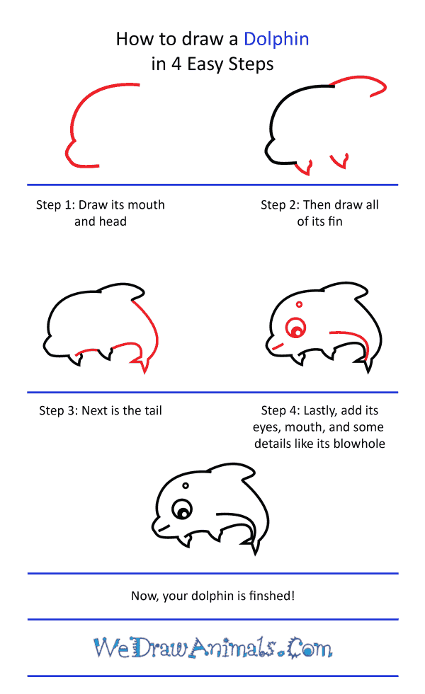 How to Draw a Cute Dolphin - Step-by-Step Tutorial