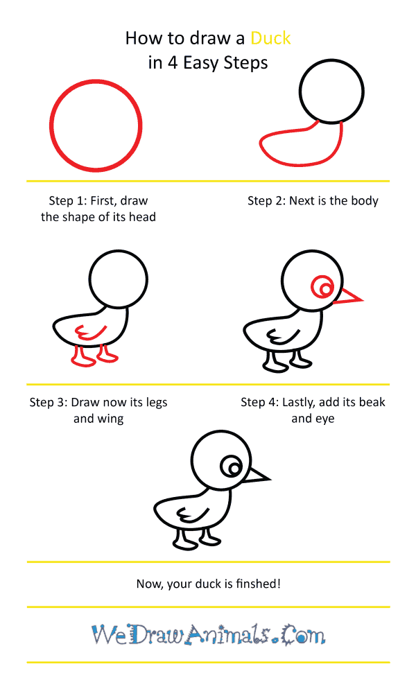 How To Draw A Cute Duck Step By Step Tutorial