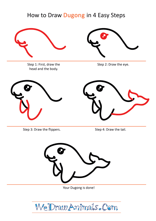 How to Draw a Cute Dugong - Step-by-Step Tutorial