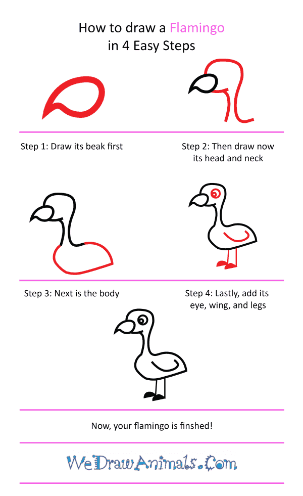 How to Draw a Cute Flamingo - Step-by-Step Tutorial