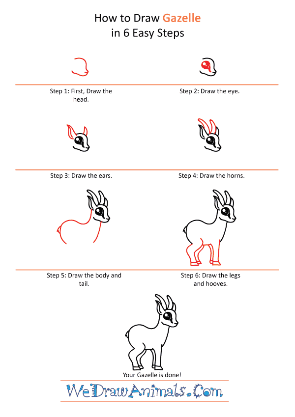 How to Draw a Cute Gazelle - Step-by-Step Tutorial