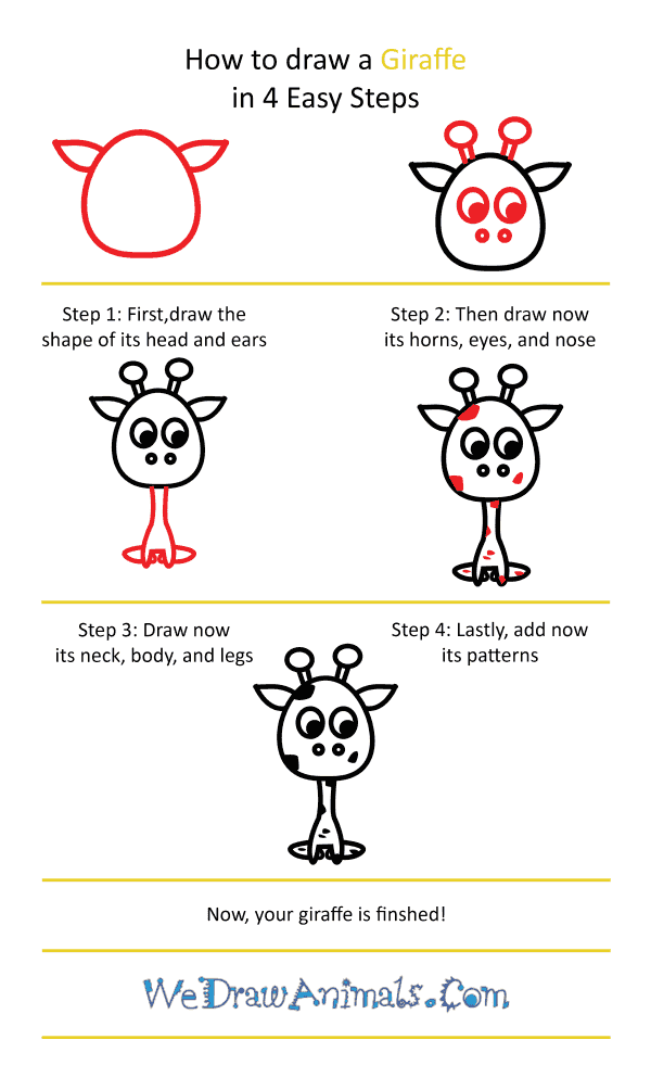 How to Draw a Cute Giraffe - Step-by-Step Tutorial