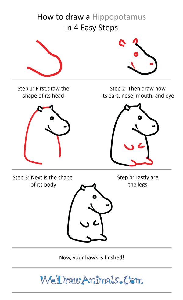 How to Draw a Cute Hippopotamus - Step-by-Step Tutorial