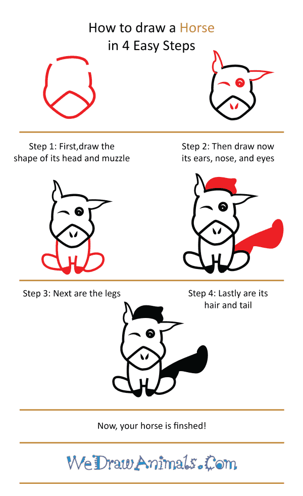 How to Draw a Cute Horse - Step-by-Step Tutorial