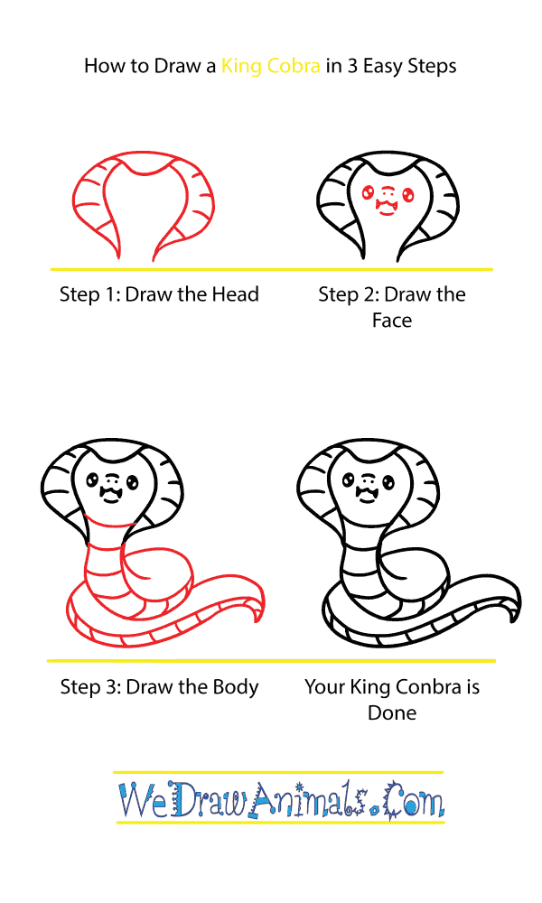 How to Draw a Cute King Cobra - Step-by-Step Tutorial