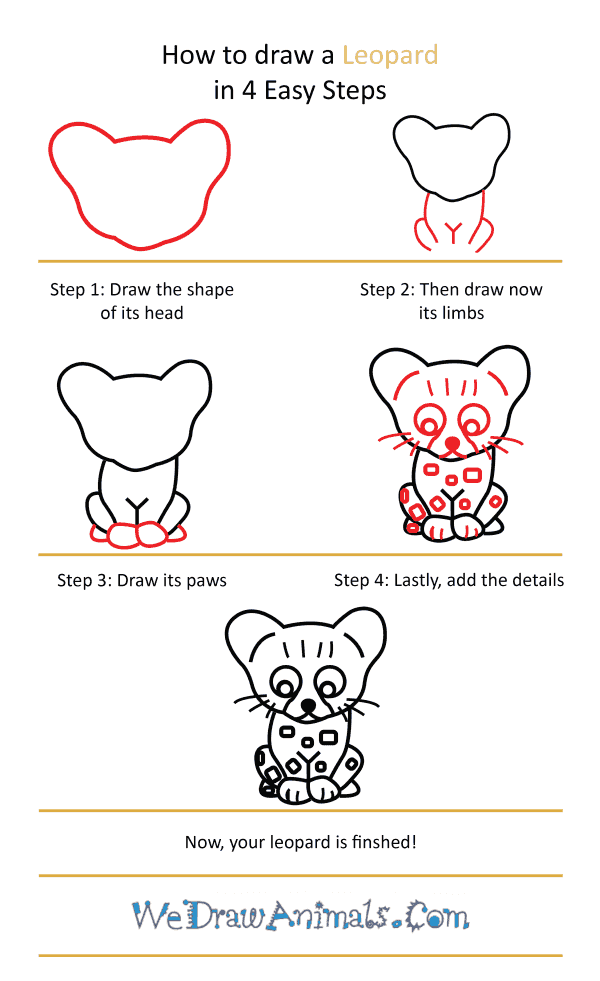 How to Draw a Cute Leopard - Step-by-Step Tutorial