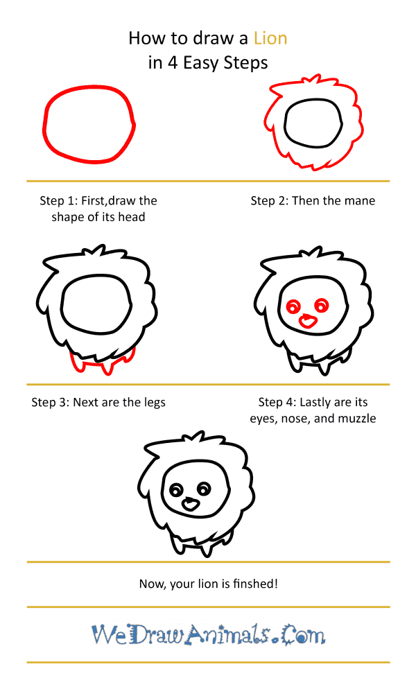 How to Draw a Cute Lion - Step-by-Step Tutorial