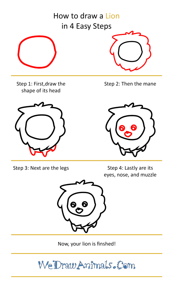 how to draw a female lion step by step