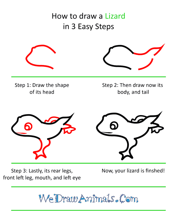 How to Draw a Cute Lizard - Step-by-Step Tutorial