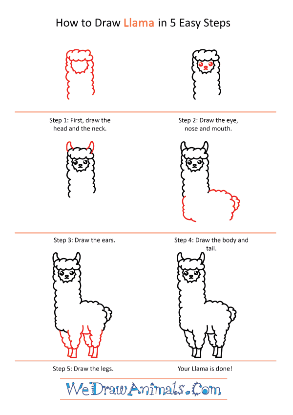How to Draw a Cute Llama - Step-by-Step Tutorial
