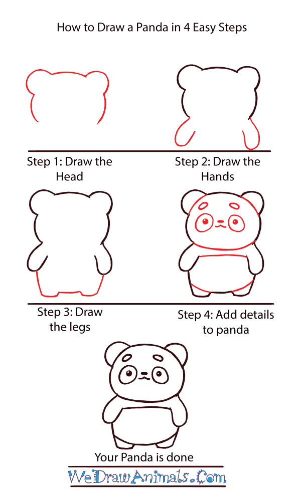 Learn how to draw a cute baby Panda step by step ♥ very simple tutorial  #panda #drawings #kawaii #tutorial #draw…