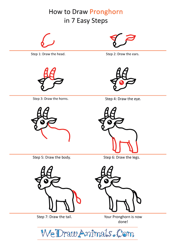 How to Draw a Cute Pronghorn - Step-by-Step Tutorial