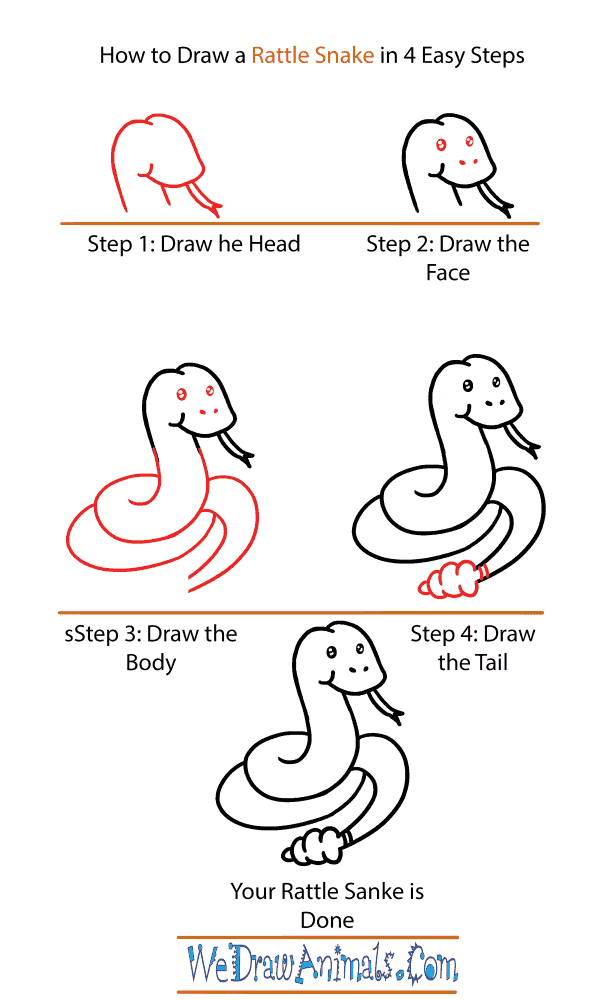 How to Draw a Cute Rattlesnake - Step-by-Step Tutorial