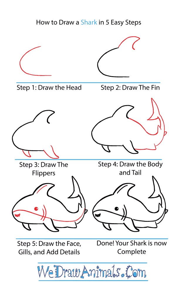 How to Draw a Cute Shark - Step-by-Step Tutorial